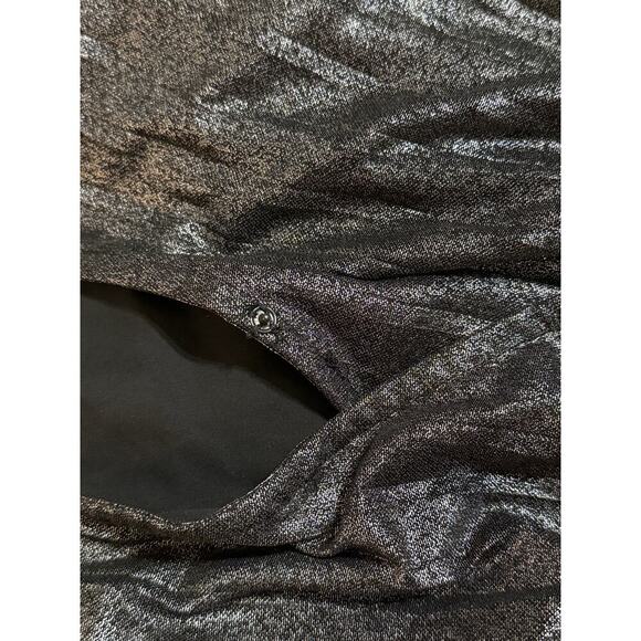 NWOT Sanctuary It's Party Time Faux Wrap Mini Dress Size Extra Small Black Shine - Picture 7 of 10